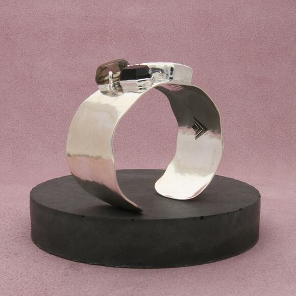 silpada sterling silver crystal cave cuff (b3133) bracelet size 6.5in - Picture 3 of 3